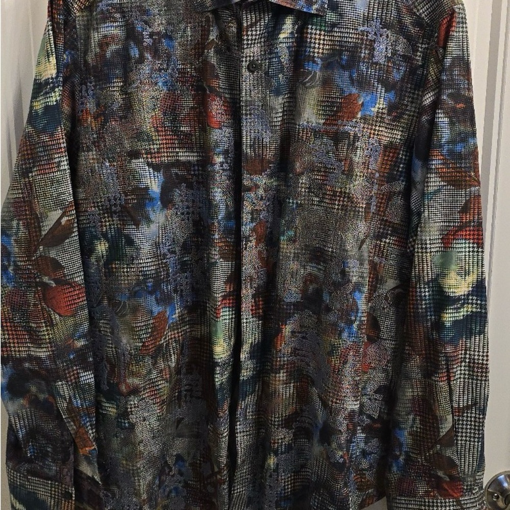 Robert Graham Men’s XL Big Nova Floral Statement Shirt – Classic Fit